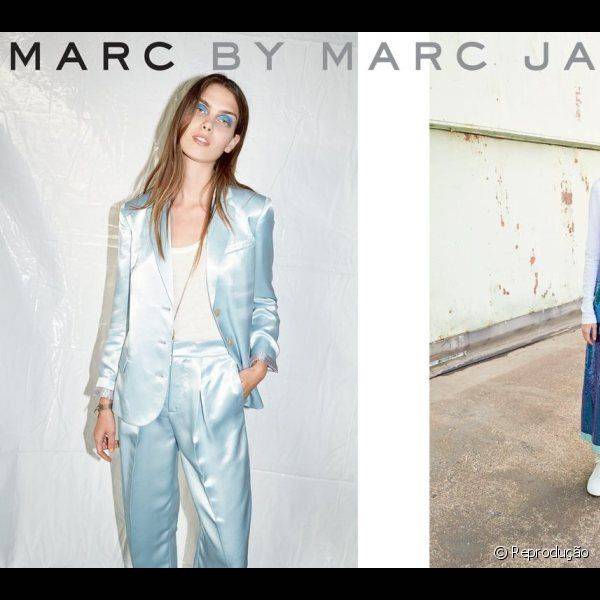A grife Marc by Marc Jacobs apostou em sombras cremosas azuladas para colorir toda a p?lpebra na campanha para a primavera 2014